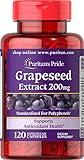 Puritan's Pride Grapeseed Extract 200mg, Dietary Supplement for Antioxidant and Heart Health Support, 2 Month Supply, 120 Rapid Release Capsules