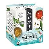 Numi Organic Tea Mini Sampler Variety Pack, 8 Count Box, Assorted Black Tea, Green Tea, White Tea, Herbal Tea Bags