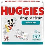 Huggies Simply Clean Fresh Scent Baby Wipes, 3 Flip-Top Packs of 64 (192 Wipes Total)