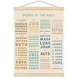 Boat Wades Bible Books Hanging Art,Christian Homeschool Art,Books of the Bible Poster Hanger Frame,Scripture Class Decor for Learning,Christian Educational Wall Art Decor for Church Preschool,12x16