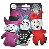 Disney for Pets Tim Burton's Nightmare Before Christmas: Trick-or-Treaters Shock, Barrel, Lock Plush Catnip w/Crinkle Cat Toy- 3PK | Halloween Cat Toys