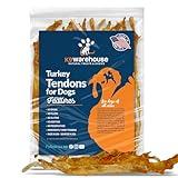 K9warehouse USA Turkey Tendons for Dogs - Tasty Turkey Tendon Jerky Treats for Dogs All Natural Dog Treats & Dog Snacks for Small Dogs - Ideal Puppy Teething Chews Dog Turkey Tendons 4Oz