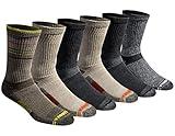 Eddie Bauer Men's Dura Dri Moisture Control Crew Socks, Olive Assorted (6 Pairs), Large