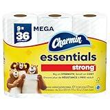 Charmin Essentials Strong Toilet Paper, 9 Mega Rolls = 36 Regular Rolls