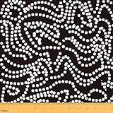 Feelyou Abstract Geometric Fabric by The Yard, Grunge Modern Dots Theme Upholstery Fabric for Chairs and Home DIY Projects, Classic Spotted Pattern Decorative Waterproof Fabric, 1 Yard, White Black