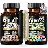 SoundHealth Wild Organic Irish Sea Moss and Shilajit - 8000mg Sea Moss, 10000mg Shilajit, Ashwagandha 2000mg, Ginseng, Vitamin C, Vitamin D3, Black Seed Oil - 2 Bottles of 60 Capsules