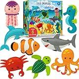 Craftorama Sewing Kit for Kids, Fun and Educational Sea Animal Craft Set for Boys and Girls Age 7-12, Sew Your Own Felt Animals Craft Kit for Beginners, 165 Piece Set