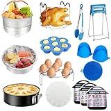 Accessories for Instant Pot, 73 PCS Accessories for Pressure Cooker for 5/6/8 Qt Electric Pressure Cooker -2 Steamer Baskets, Steamer Rack, Non-stick Springform Pan, Egg Rack