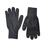 Showers Pass Waterproof Knit Wool Touchscreen Unisex Gloves - Bike, Run, Hike, Fish, Hunt, Travel, and More | Heather Black, Large
