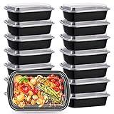 Kitch’nMore 38oz Meal Prep Containers, Extra Large &Thick Food Storage Containers with Lids, Reusable Plastic,Disposable Bento Box,Stackable,Microwave/Freezer/Dishwasher Safe, BPA Free (30Pack)