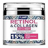 Retinol Cream for Face with Hyaluronic Acid - Collagen Face Moisturizer for Women and Men - Anti Aging Cream for Lifting Skin – For Wrinkles, Fine Lines and Dryness - All Skin Types