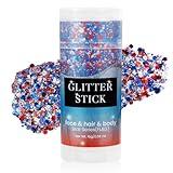 Mysense Red White and Blue Body Glitter Stick,4th of July Outfits for Women Kids,Fourth of July Accessories,Patriotic USA Flag Face Hair Glitter for Independence Day Memorial Day Veterans Day,0.56oz