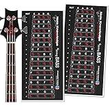 Bass Guitar Fretboard Note Map Decals/Stickers for Learning Notes, Chords & Scales.