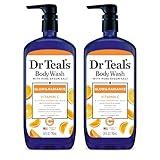 Dr Teal's Body Wash with Pure Epsom Salt, Glow & Radiance with Vitamin C & Citrus Essential Oils, 24oz (Pack of 2) (Packaging May Vary)