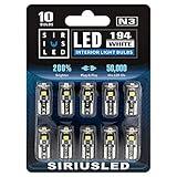 SIR IUS LED 194 LED Bulbs Extremely Super Bright 3030 Chipset for Car truck Interior Dome Map Door Courtesy Marker License Plate Lights Compact Wedge T10 168 2825 Xenon White Pack of 10