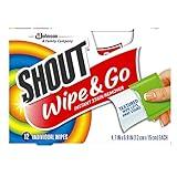 Shout Wipes Stain Remover for Clothes Laundry, Instant Stain Remover Wipes Individually Wrapped, Travel Essentials, Works on Everyday Stains, 12 Wipes per Carton - (6 Cartons, 72 Total Wipes)