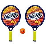 NERF Small Driveway Tennis Set for Kids - 2 Player Kids Tennis Set - Rackets and Foam Ball - Indoor + Outdoor - (2) NERF Rackets + Foam Ball Included
