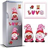 Flutesan 8 Pcs Valentine's Day Gnomes Refrigerator Magnets Fridge Gnome Bear Valentine Magnets Rose Love Magnets Fridge Stickers Car Magnets for Valentines Day Home Kitchen Cruise Door Cabinet Decor