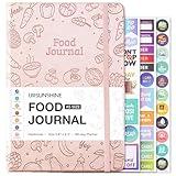 Food Journal - Journal for Women Weight Loss, 5.8" x 8.3", 6 Months Meal Planner to Count Calories Health Journal for Women/Men, Keep Healthy Diet & Achieve Fitness Goals - Rose Gold