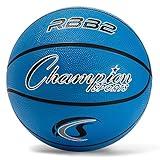Champion Sports Rubber Junior Basketball, Heavy Duty Pro-Style Basketballs, Premium Basketball Equipment, Indoor Outdoor - Physical Education Supplies (Size 5, Blue)