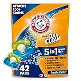 Arm & Hammer Plus OxiClean 5-in-1 Laundry Detergent Power Paks, 42 Count (Packaging may vary)