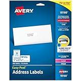 Avery Easy Peel Printable Address Labels with Sure Feed, 1" x 2-5/8", White, 300 Blank Mailing Labels (18160)