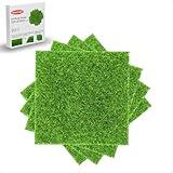 KAEZDD 4 Packs 6 X 6 Inch Fake Grass Decor for Crafts, Artificial Grass for Dollhouse Miniature Ornament Projects, Model Turf Grass for DIY Fairy Garden Accessories and Decor Kit