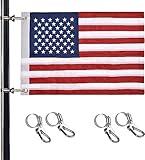 Universal Boat Flag Marine 12"x18" with 4 Boat Flag Pole Kits USA Flag with 50 Embroidered Stars