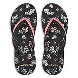 VOVEA Flip Flops For Women Non-Slip Bathroom Shower Shoes Cushion foam Indoor and Outdoor Sandals,Black US 7