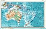 Gifts Delight Laminated 37x24 Poster: Australia and Oceania Large Detailed Physical map in RussianMaps of All