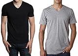 Hanes Men's 6 Pack Ultimate FreshIQ V-Neck T-Shirt (Medium, Black And Grey)