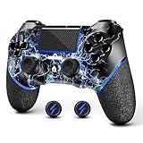 AceGamer Wireless Controller for PS4, Custom Design V2 Gamepad Joystick for PS4 with Non-Slip Grip of Both Sides and 3.5mm Audio Jack! Thumb Caps Included! (Lightning)