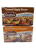 Celestial Seasoning Herbal Tea, Sweet Harvest Pumpkin and Caramel Apple Dream, Tea Set