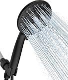 Cobbe 8 Functions Shower Head with handheld, High Pressure Shower Head Set with Hose Adjustable Bracket Rubber Washers (Matte Black)