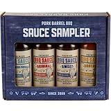 Pork Barrel BBQ Gifts for Men Set - BBQ Sauce Gift Set I The Ultimate Gift I Great on Chicken Wings and Steak I Perfect Gifts for Dad, Dad Gifts & Birthday Gifts for Men, Gifts for Him