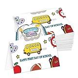 Besttile Welcome Back to School Greeting Card,30 Pack First Day at School Card, Cute Back to School Gift, New School Good Luck Card for Niece Daughter Son Student