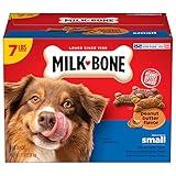 Milk-Bone Peanut Butter Flavored Dog Biscuits, Crunchy Small Dog Treats, 7 Pound Box