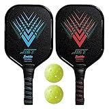 Franklin Sports 2 Player Pickleball Paddles + Balls Starter Set - (2) Jet Aluminum Paddles + (2) X-40 Balls - USA Pickleball (USAPA) Approved