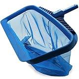 Pool Skimmer Net, Heavy Duty Leaf Rake Cleaning Tool, Fine Mesh Net Bag Catcher Blue