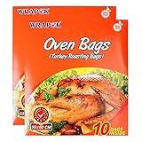 WRAPOK Oven Cooking Bags Large Size Turkey Roasting Baking Bag For Meats Ham Ribs Poultry Seafood, 21.6 x 23.6 Inch - 20 Bags Total(Pack of 2)