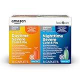 Amazon Basic Care Vapor Ice Daytime and Nighttime Severe Cold and Flu, Coated Caplets, Combo Pack, 24 Count