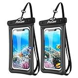 ProCase 2 Pack Floating Waterproof Phone Pouch Up to 7", IPX8 Floatable Underwater Phone Case Dry Bag for iPhone 16 15 14 13 12 11 Pro Max Xs Max XR X 8 7 Plus SE/Galaxy S24 S23 S22 - Black