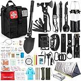 Survival Kit, 250Pcs Survival Gear First Aid Kit with Molle System Compatible Bag and Emergency Tent, Emergency Kit for Earthquake, Outdoor Adventure, Hiking, Hunting, Gifts for Men Women