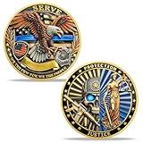 BHealthLife Police Challenge Coin - Skeletons and Goddess of Justice Challenge Coin for Policeman - Thank You for Your Service Coin Police Gifts for Men Police Officers Law Enforcement
