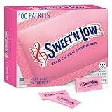 Sweet'N Low Zero Calorie Sweetener Packets, 100 Ct, Kosher & Gluten Free, Low Glycemic Index, Individual Tea and Coffee Sweetener Packets