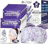 30 Packs Lavender Steam Eye Mask - Heated Eye Mask for Dark Circles and Puffiness Warm Eye Mask for Dry Eye Mask Relief Eye Fatigue Headache Hot Sleep Eye Mask for Disposable Moist Heat Eye Compress