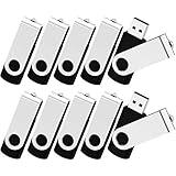 KOOTION 10PCS 2GB USB Flash Drives USB 2.0 Flash Drives Memory Stick Fold Storage Thumb Drive Pen Swivel Design Black