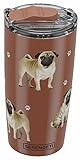 Pug SERENGETI 20 Oz. Stainless Steel, Vacuum Insulated Tumbler with Spill Proof Lid - 3D Print - Insulated Travel mug for Hot or Cold Drinks (Pug Tumbler)