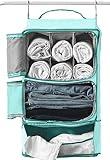 Artos Hanging Portable Luggage Suitcase Carry On Closet Shelving Organizer w/Hooks| for Travel, Camper, RV |Packing Cube(Turquoise)