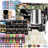 Complete Candle Making Kit With Wax Melter, Candle Making Supplies, DIY Arts&Crafts Kits Gift For Adults,Beginners,Including Bees Wax,500w Electric Stove,Wicks,Rich Scents,Wick Clips,Pouring Pot Etc.